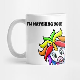 I'm Watching You - Unicorn Saw That Funny Meme. Mug